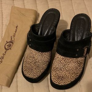 Born Crown “Marian” Black Suede Wedge Clog Shoes